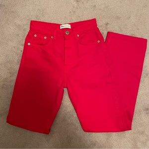 NWOT Zara straight leg red jeans